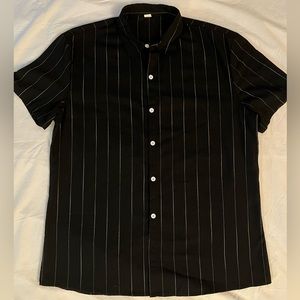 Mens button down short sleeve party shirt